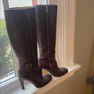 Michael Kors Brown Leather Knee-High Boots